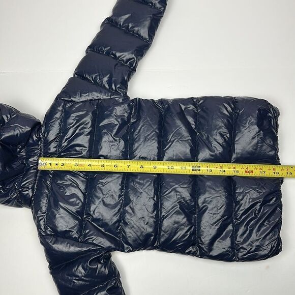 DUVETICA Toddler Girl Soft  Down Puff Coat with Hood Deep Blue Red Lining Sz 2 - Picture 13 of 13